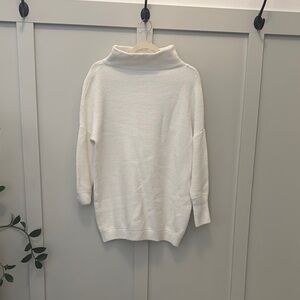 White Cowl Neck Sweater with Oversized Fit